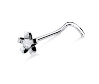 Knotty Flower Stone Curved Nose Stud NSKB-779